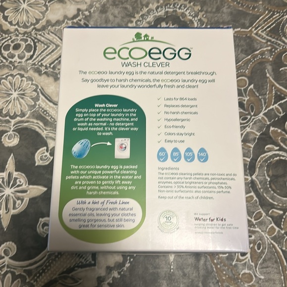 NEW - EcoEgg Laundry Detergent Egg -  864 washes (Fresh Linen scent) - Picture 3 of 5